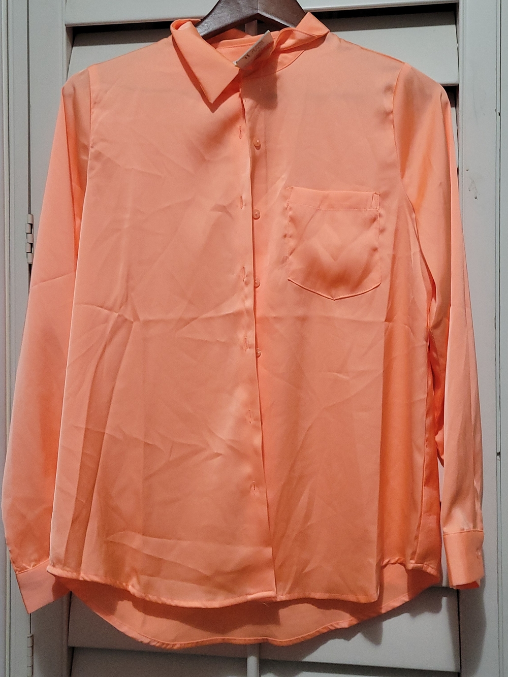 Skies Are Blue Peach Button-Up Blouse